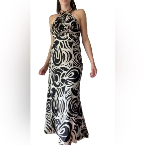 🥒 y2k Cache Satin Formal Open Back Sleeveless Halter Mermaid Prom Dress 4, XS/S - Picture 4 of 12